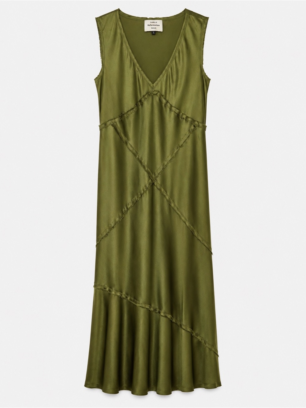 Reformation x Camille Rowe - Taylor V-Neck Silk Maxi Dress Size Medium